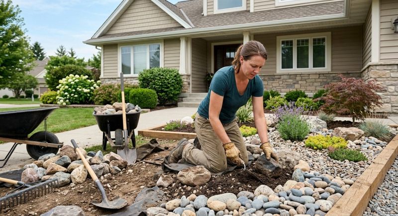 River Rock Landscaping in Ventura County, CA